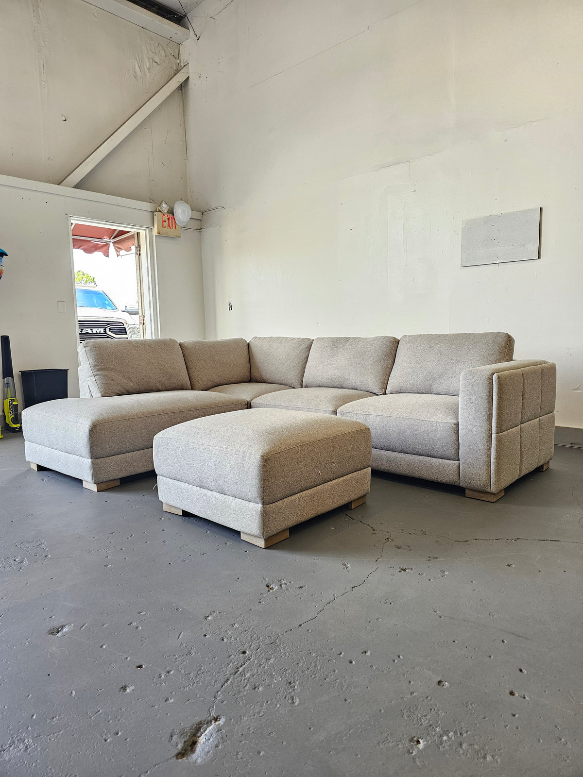 Drayden Fabric Sectional with Ottoman