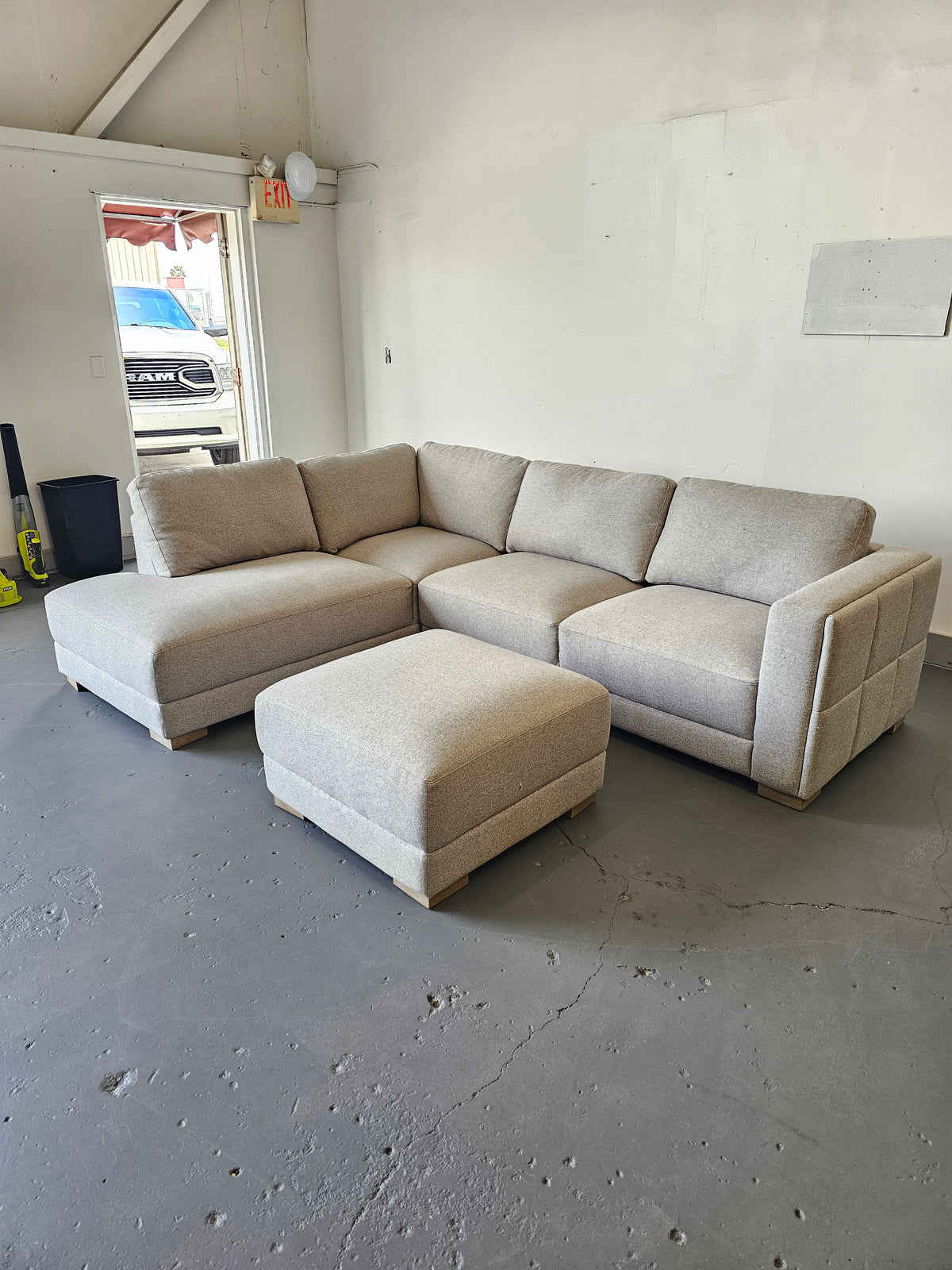 Drayden Fabric Sectional with Ottoman
