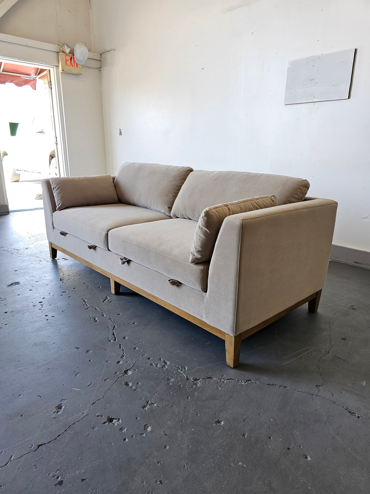 Thomasville Mokena Fabric Stationary Sofa with Storage