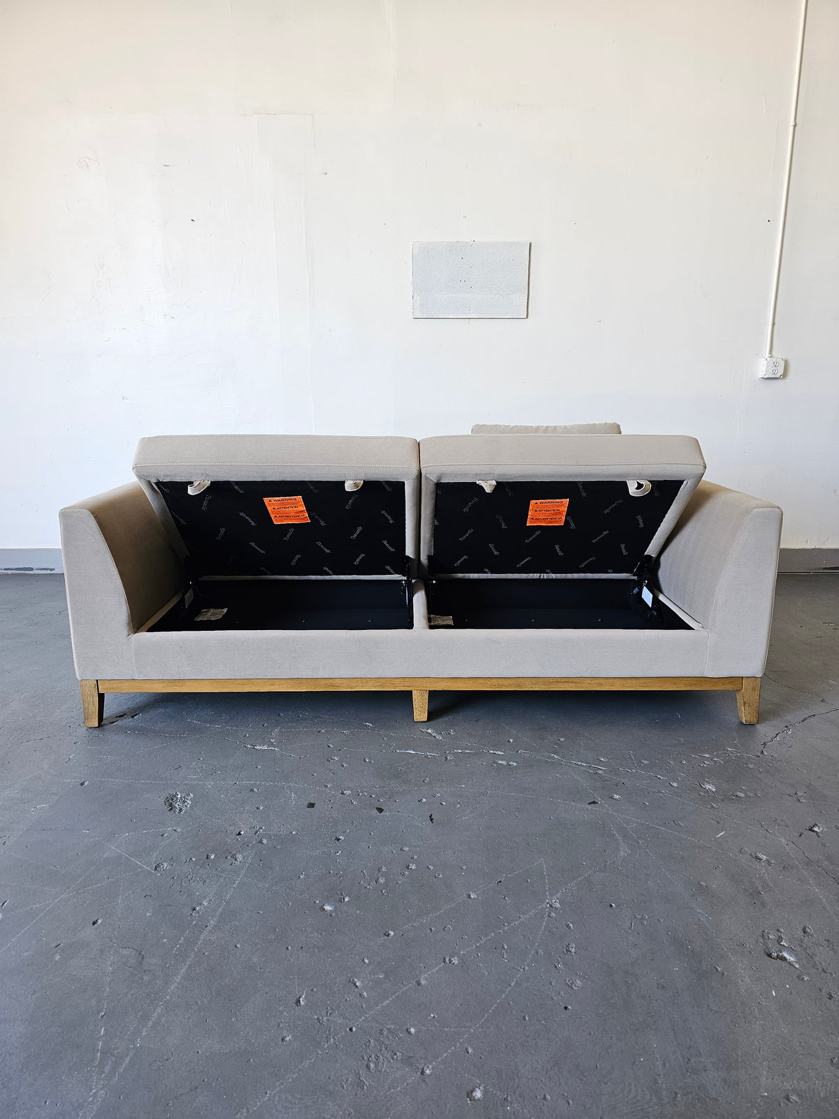 Thomasville Mokena Fabric Stationary Sofa with Storage