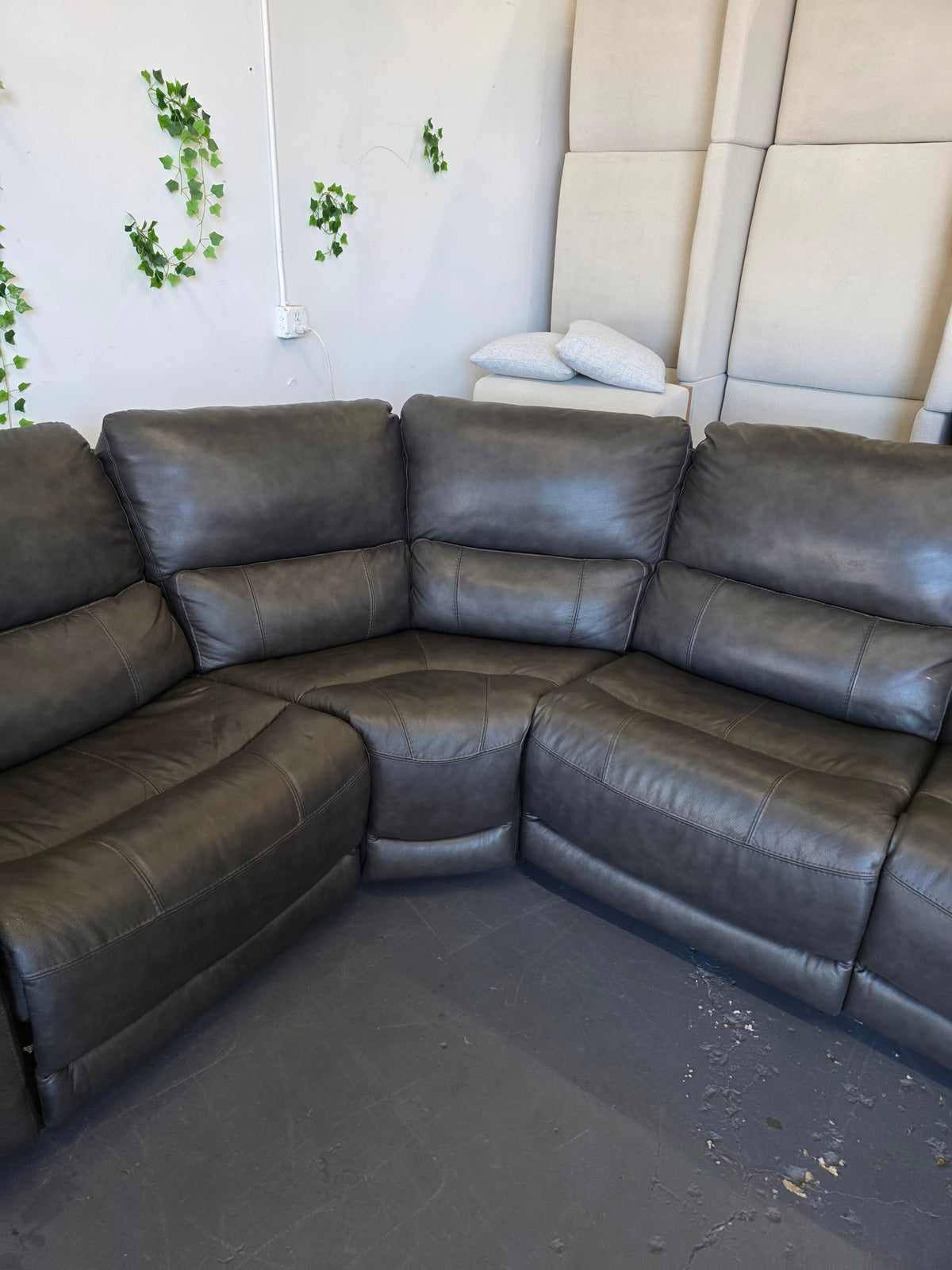 Wylder Leather Power Reclining Sectional with Power Headrests