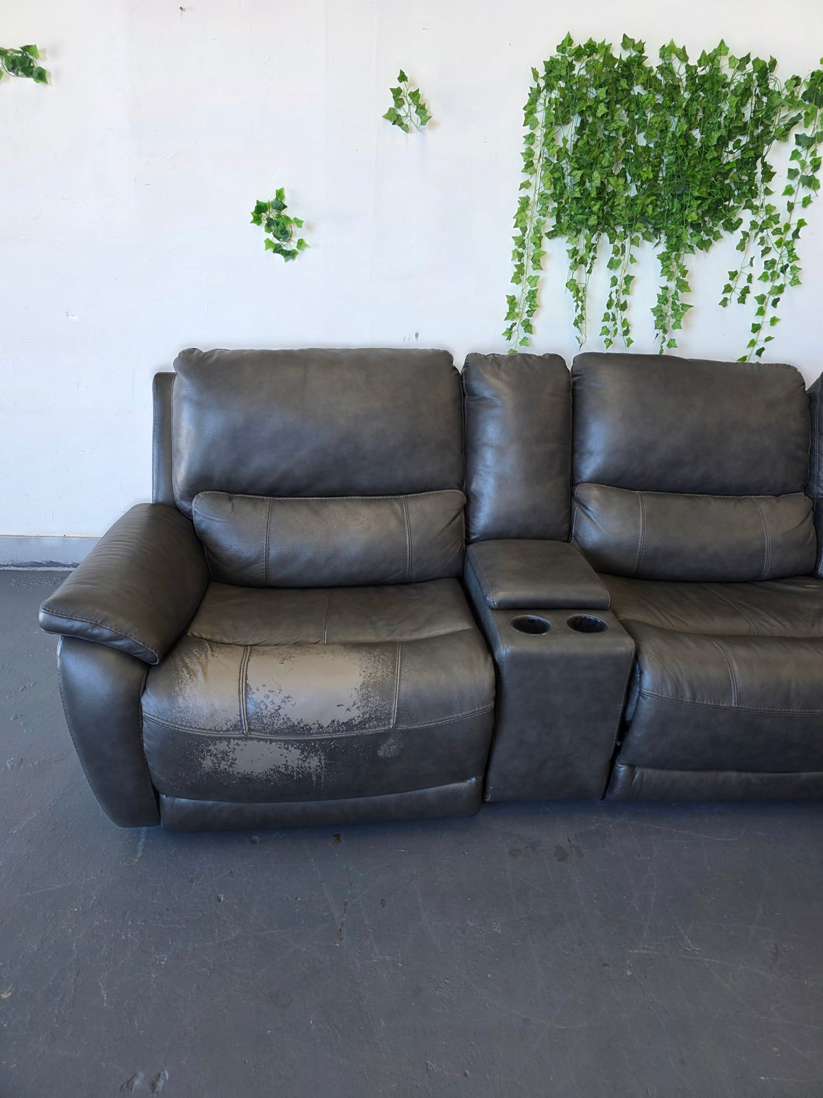 Wylder Leather Power Reclining Sectional with Power Headrests